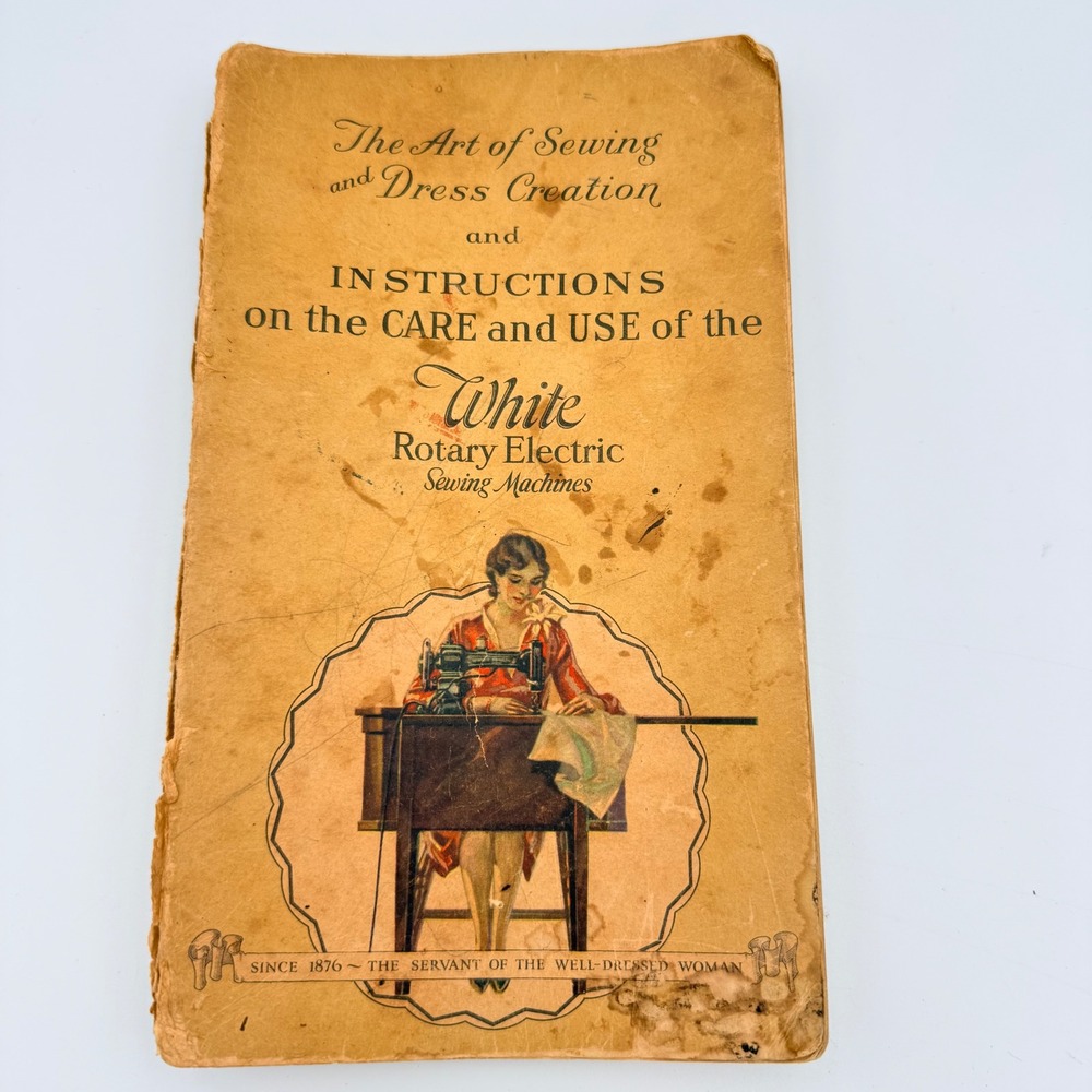 Vintage White Rotary Electric Sewing Machine Manual Art of Sewing Dress Creation